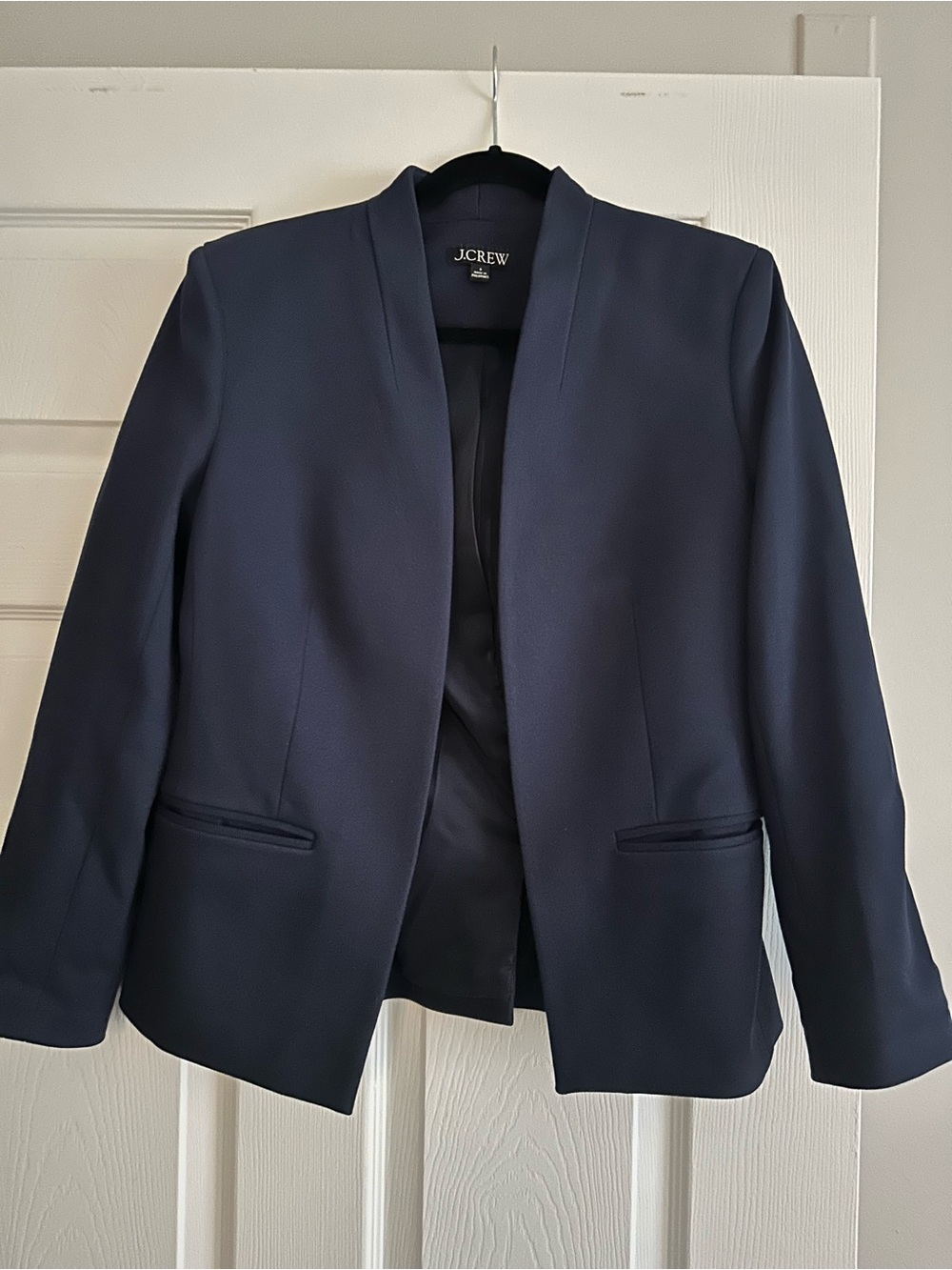 J. Crew Structured Navy Open-Front Blazer